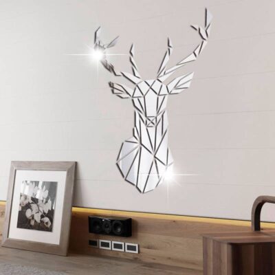 3D Deer Mirror Wall Sticker