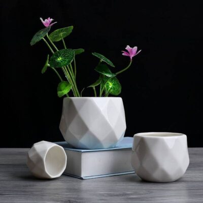Ceramic Diamond Geometric Flowerpot