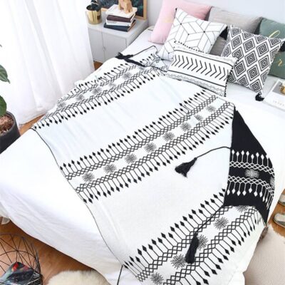Geometric Soft Cotton Blanket and Pillowcase