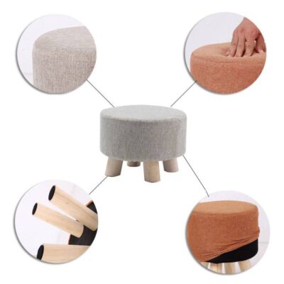 Nordic Round Fabric Wooden Chair