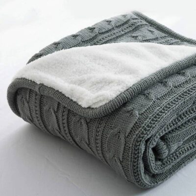 Wool Knitted Winter Throw Blanket