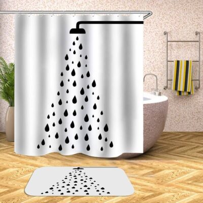 Nordic Style Shower Curtain Set Bathroom Curtains Departments Rooms 
