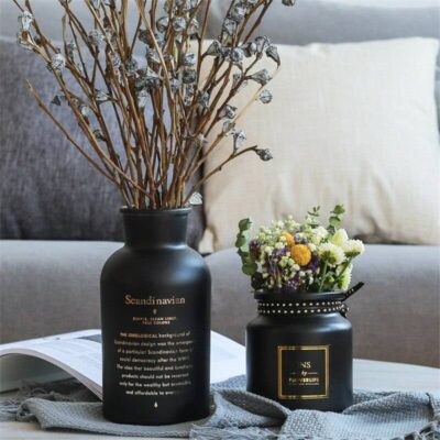Scandinavian Black and White Glass Vase Bedroom Departments Dining Room Entryway Living Room Rooms Vases 