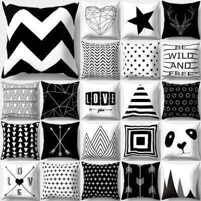 Black and White Nordic Pillowcase Bedroom Departments Living Room Pillowcases Rooms