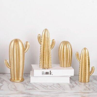 White & Gold Cactus Ornament
