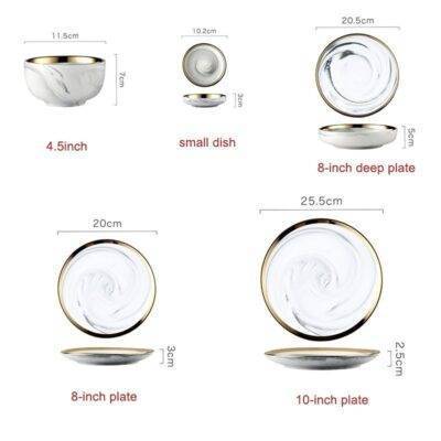 Nordic Golden Dinner Plates and Bowls