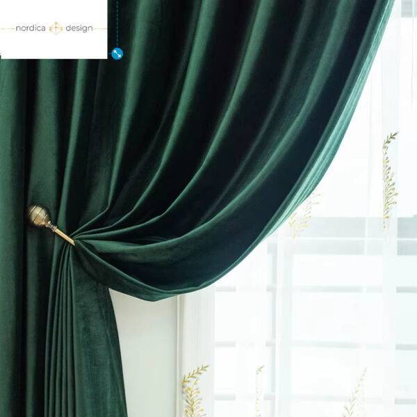 Nordic Dark Green Velvet Curtains Bedroom Curtains Departments Dining Room Entryway Kids Room Living Room Rooms